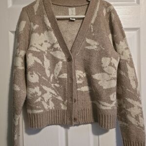 Joie Soft Patterned Beige and Cream Sweater